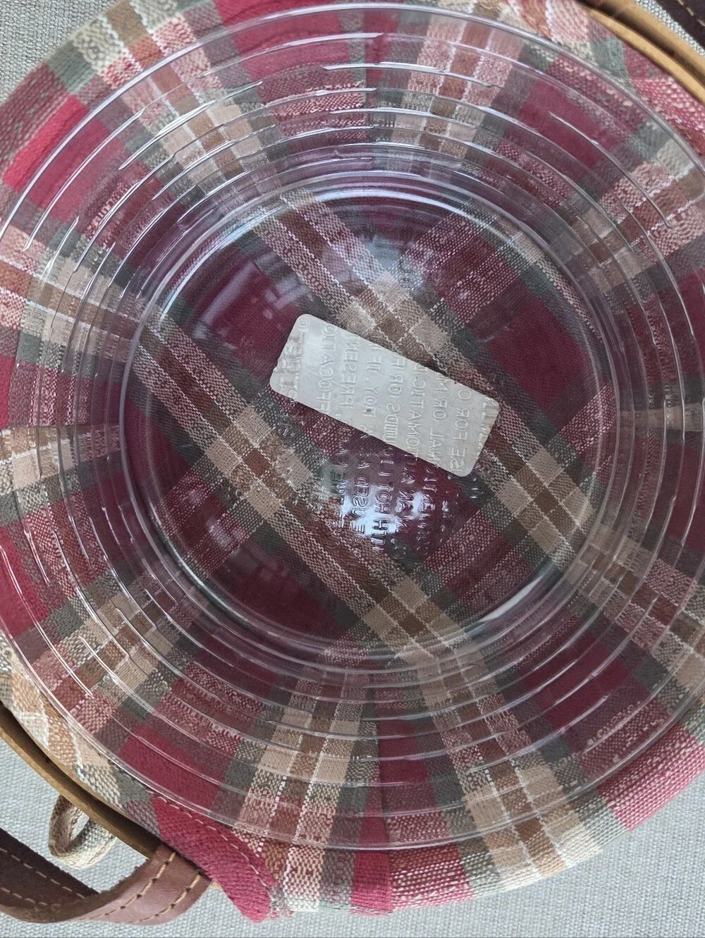 Longaberger Apple Teacher Small Bushell Basket W Plaid  Liner Back To School